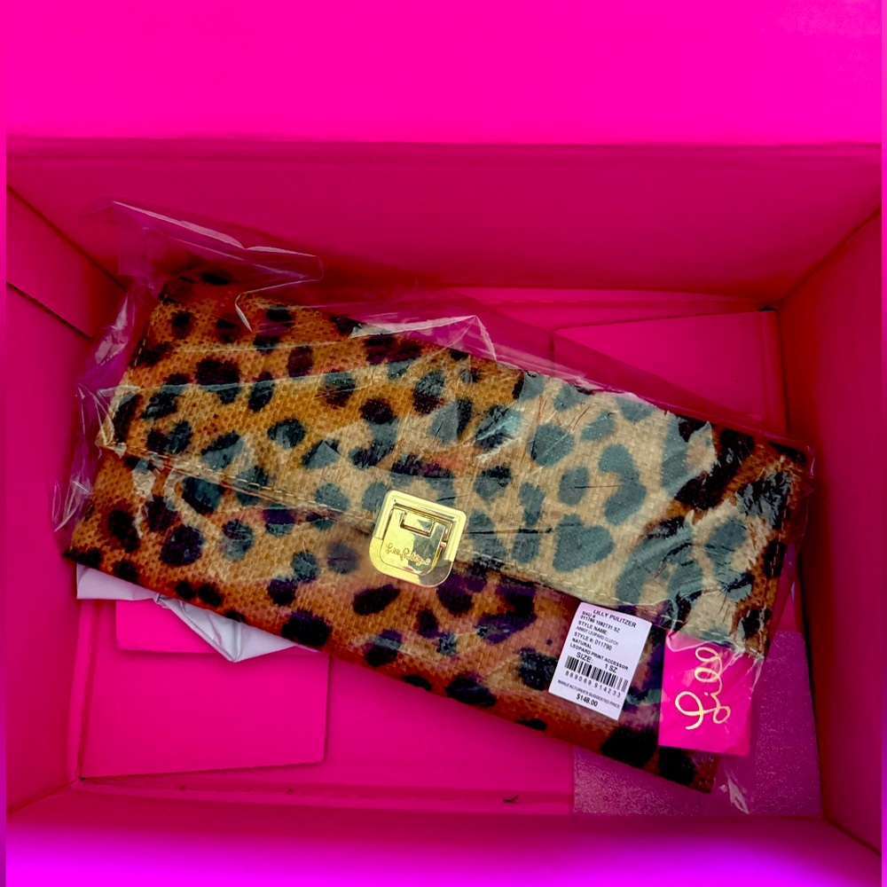 NWT Lilly Pulitzer Abbot leopard 🐆 clutch